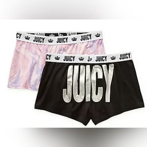 NWT Juicy by Juicy Couture Womens 2 pack Pajama Shorts XL Black and Lilac Swirl